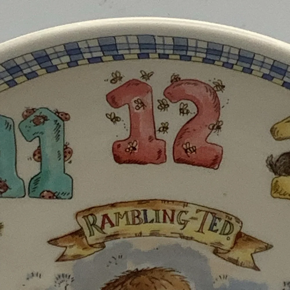 Vintage Wedgwood England Rambling Ted Children’s Wall Clock